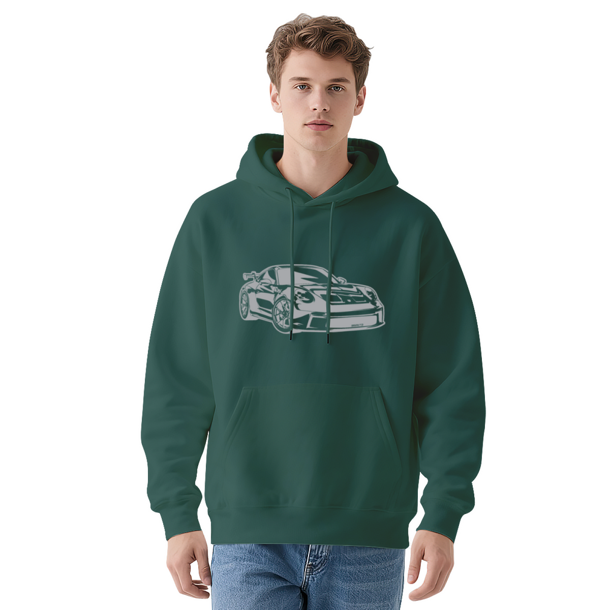 Porsche 911 GT2 RS Stylized Line Art Hoodie