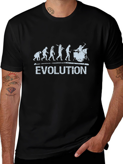 Evolution of Drummer T-Shirt - Black Cotton Tee