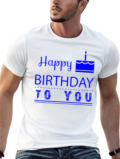 Happy Birthday Graphic Tee - Mens Black T-Shirt