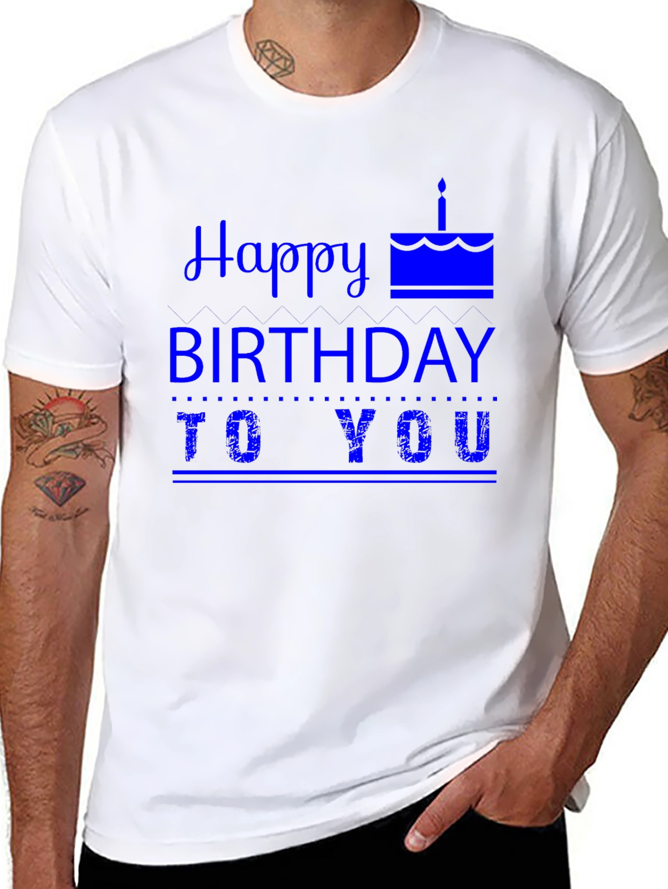 Happy Birthday Graphic Tee - Mens Black T-Shirt