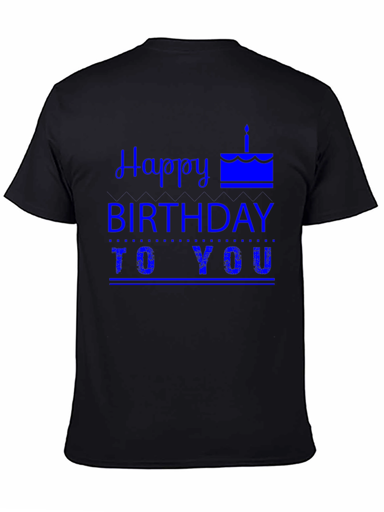 Happy Birthday Graphic Tee - Mens Black T-Shirt