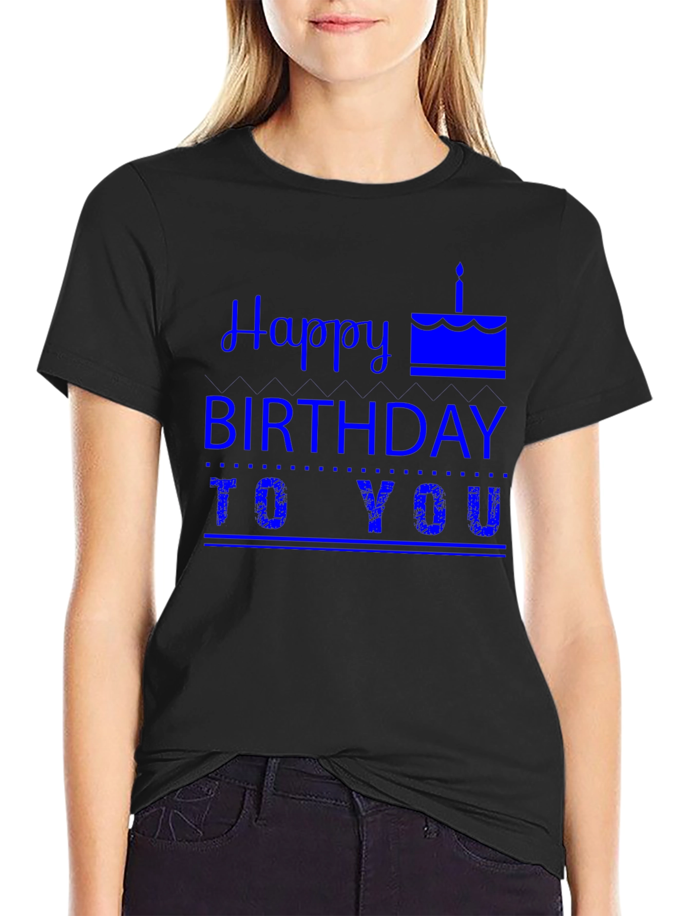 Happy Birthday Graphic Tee - Mens Black T-Shirt