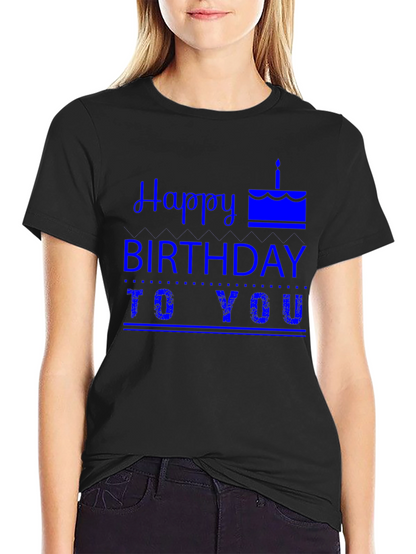 Happy Birthday Graphic Tee - Mens Black T-Shirt
