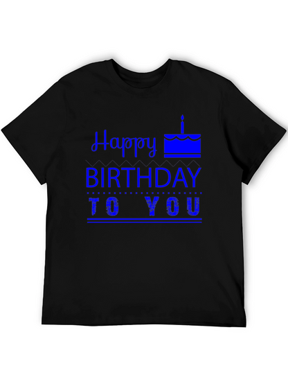 Happy Birthday Graphic Tee - Mens Black T-Shirt