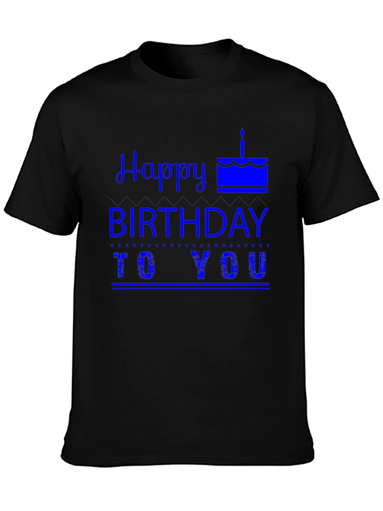 Happy Birthday Graphic Tee - Mens Black T-Shirt