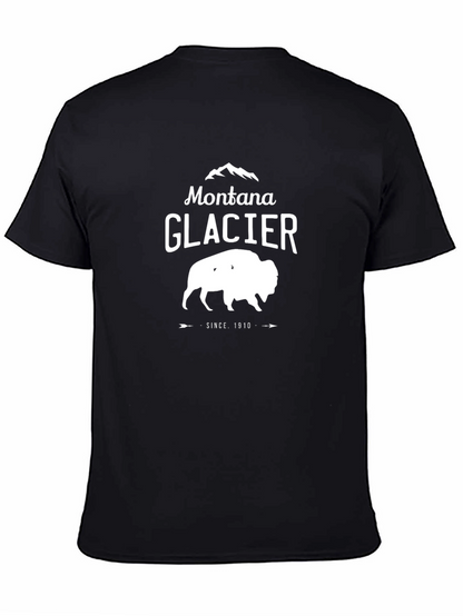 Montana Glacier Buffalo Graphic Tee - Black
