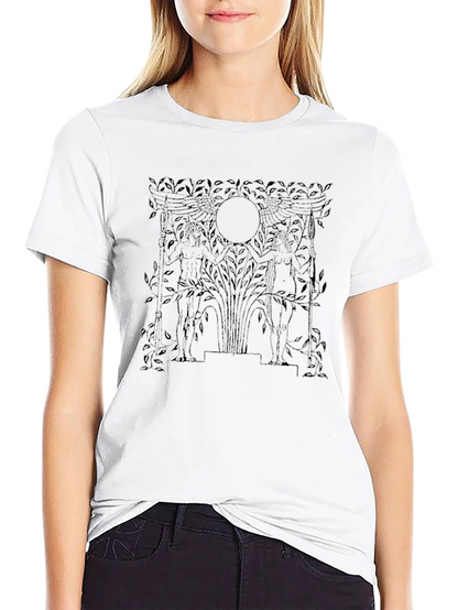 Black T-Shirt with Mythical Art Design
