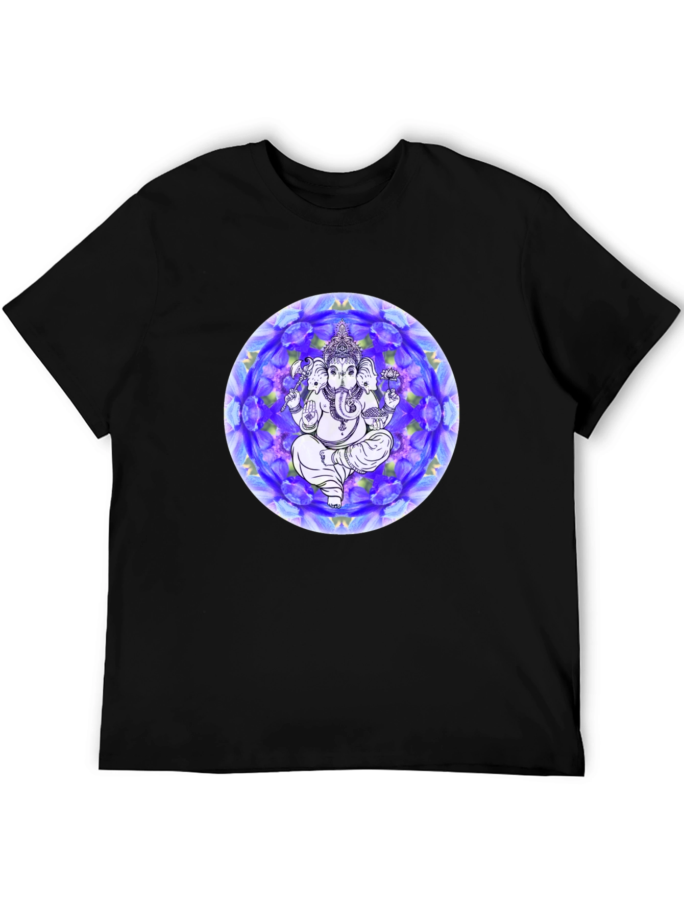 Ganesh Mandala Graphic Tee - Black Cotton T-Shirt