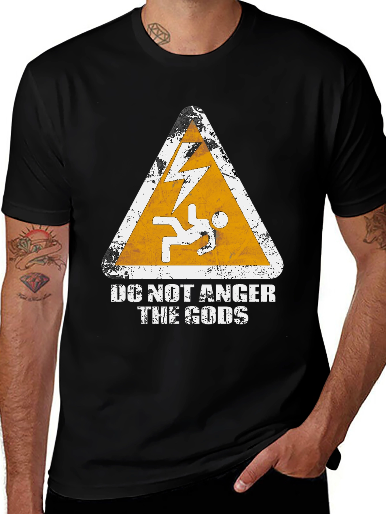 Do Not Anger the Gods Graphic Tee - Black