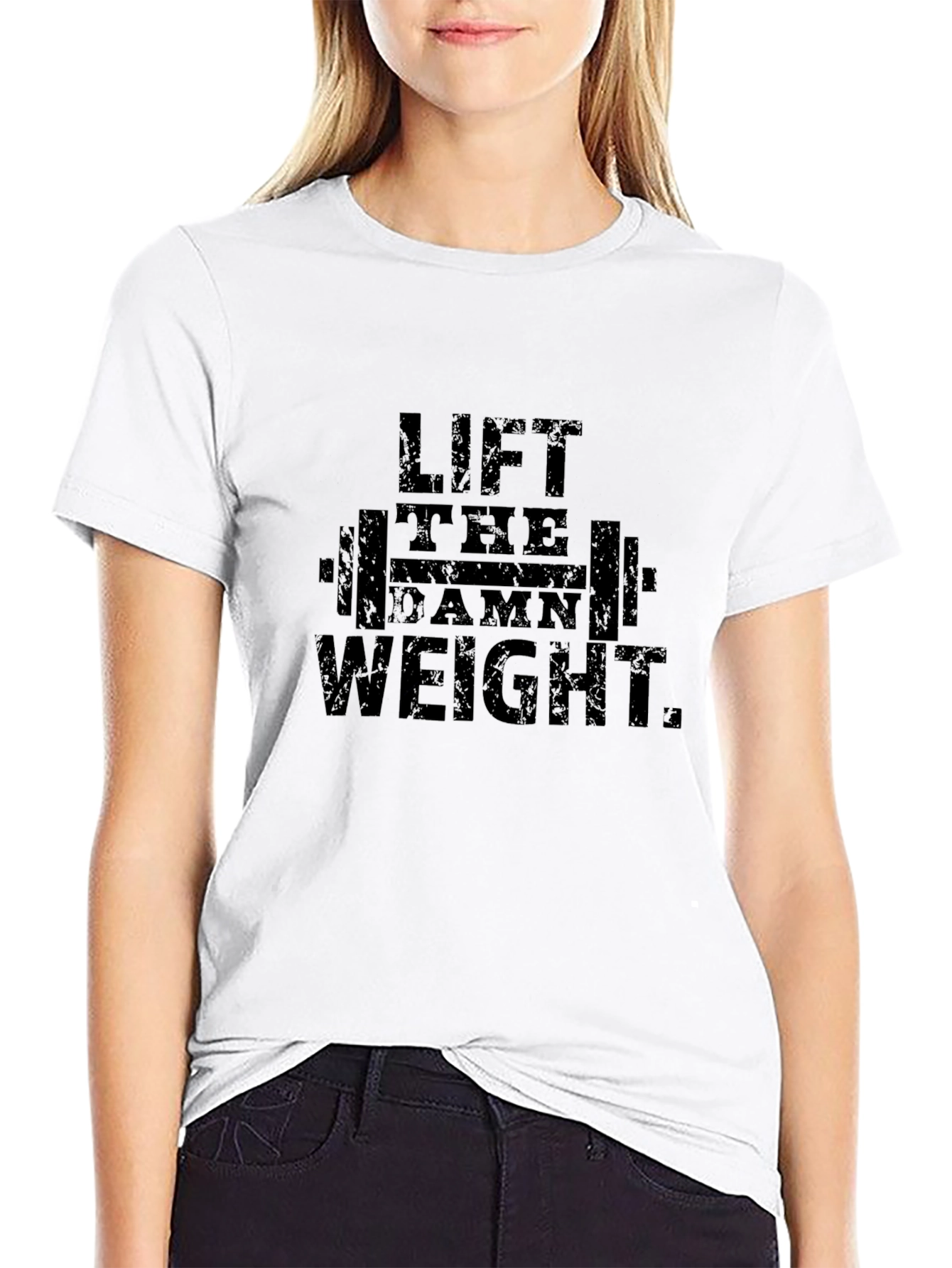 Lift the Damn Weight T-Shirt - Black Fitness Tee