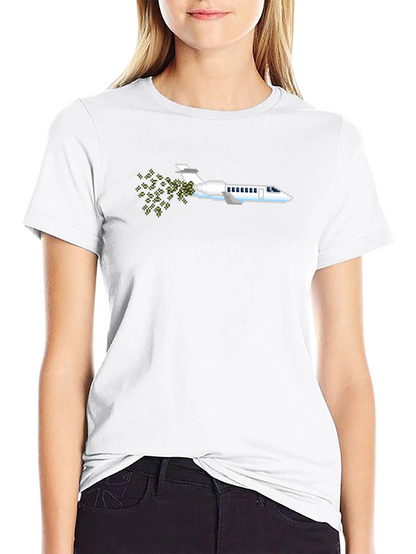 Pixel Art Airplane T-Shirt - Retro Gaming Tee