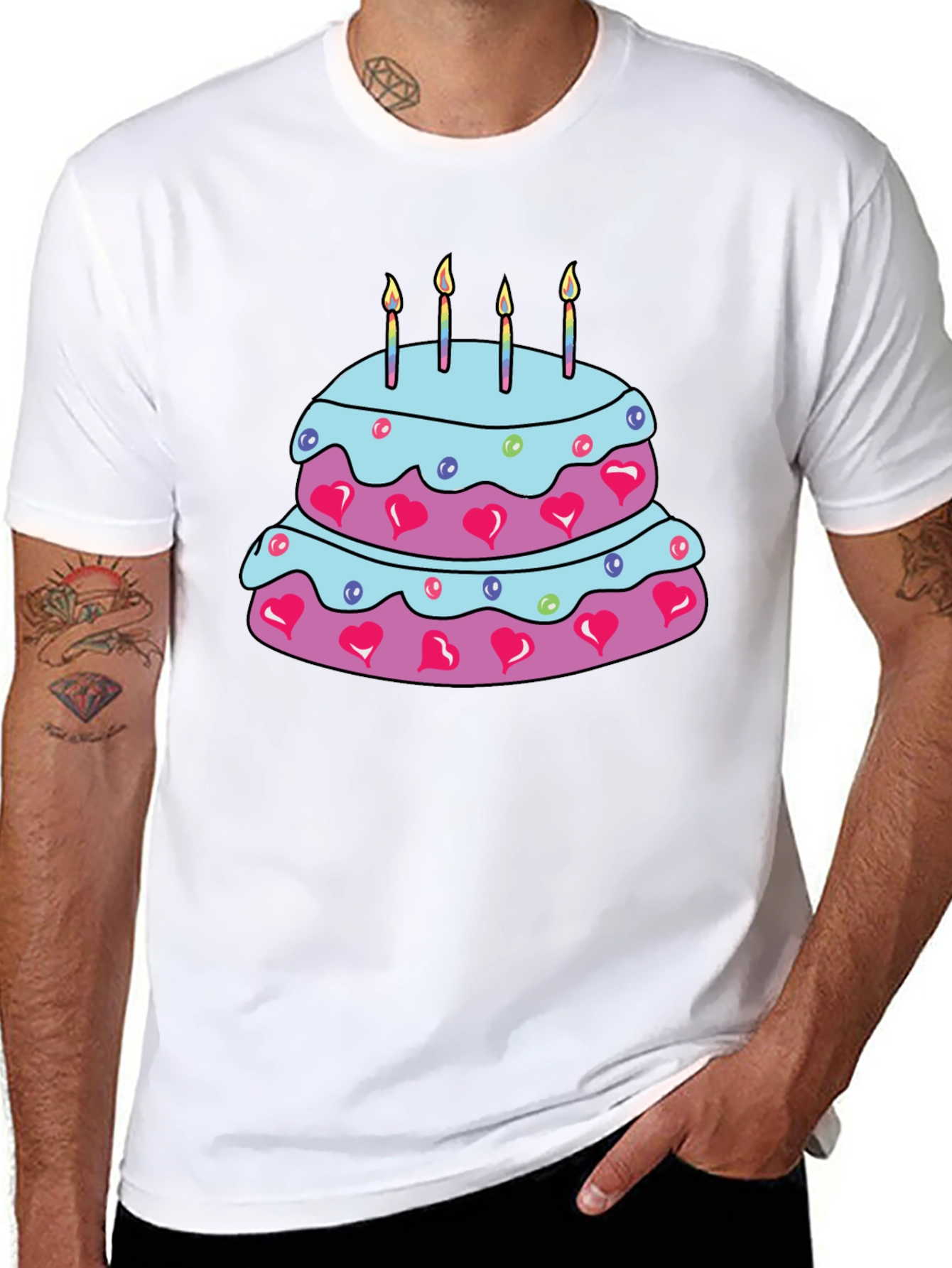 Birthday Cake Graphic Tee - Fun & Festive T-Shirt