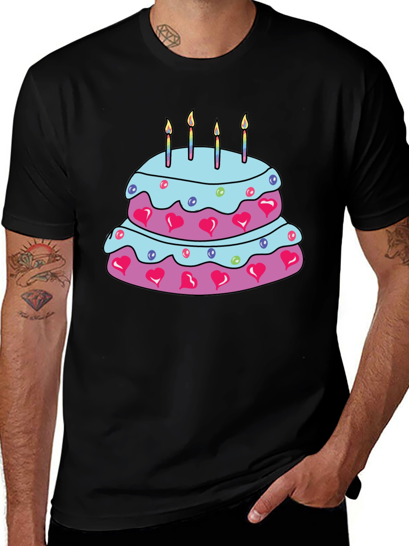 Birthday Cake Graphic Tee - Fun & Festive T-Shirt