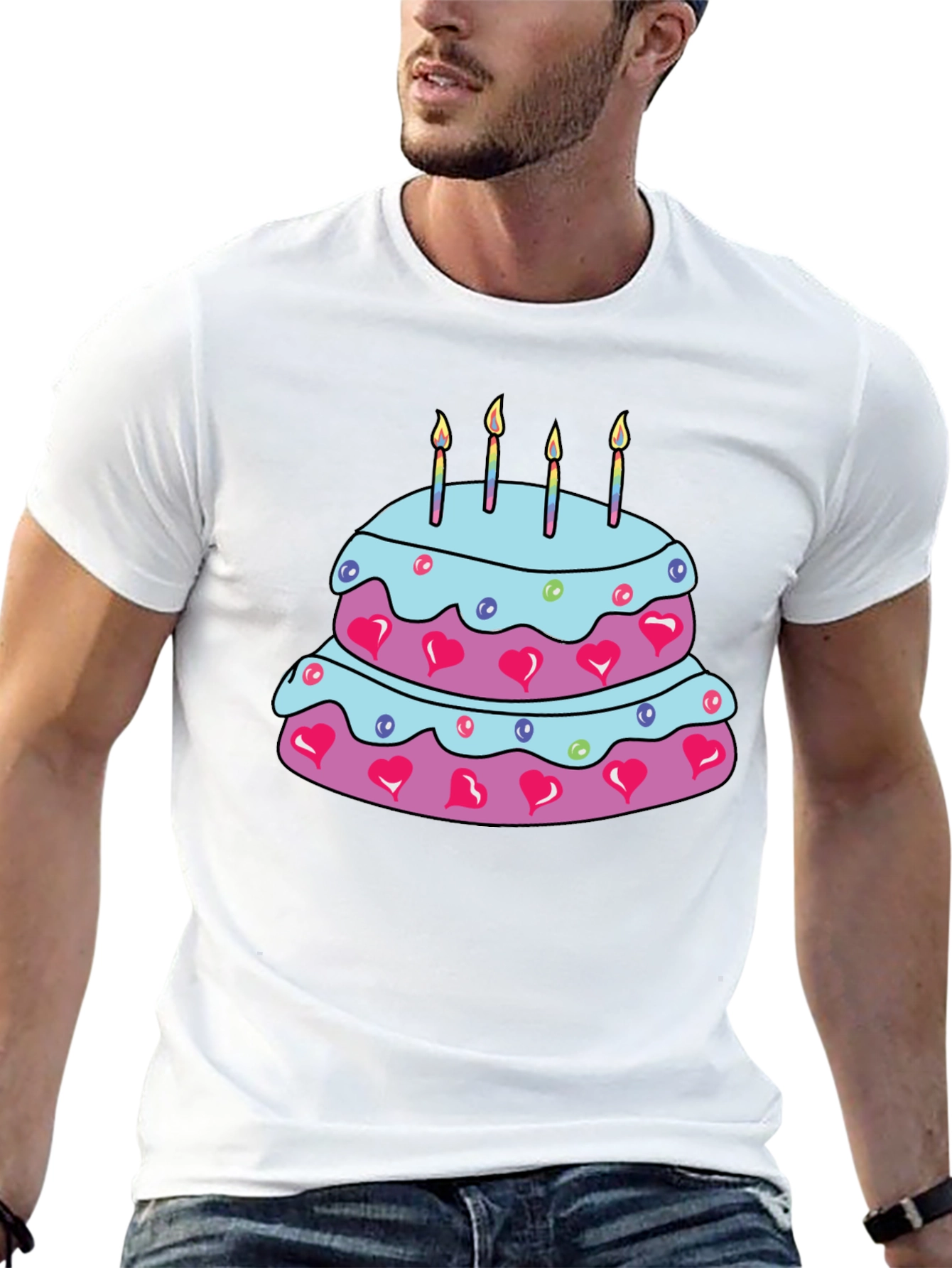 Birthday Cake Graphic Tee - Fun & Festive T-Shirt