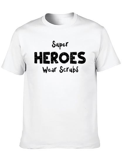 Super Heroes Wear Scrubs Black T-Shirt