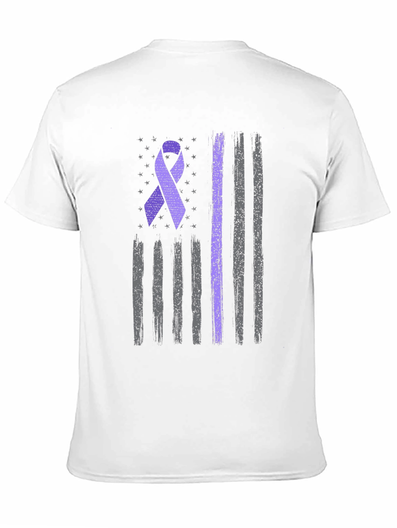 Purple Ribbon American Flag T-Shirt