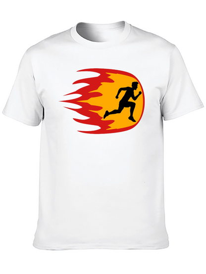 Fiery Runner Black T-Shirt - Speed & Style