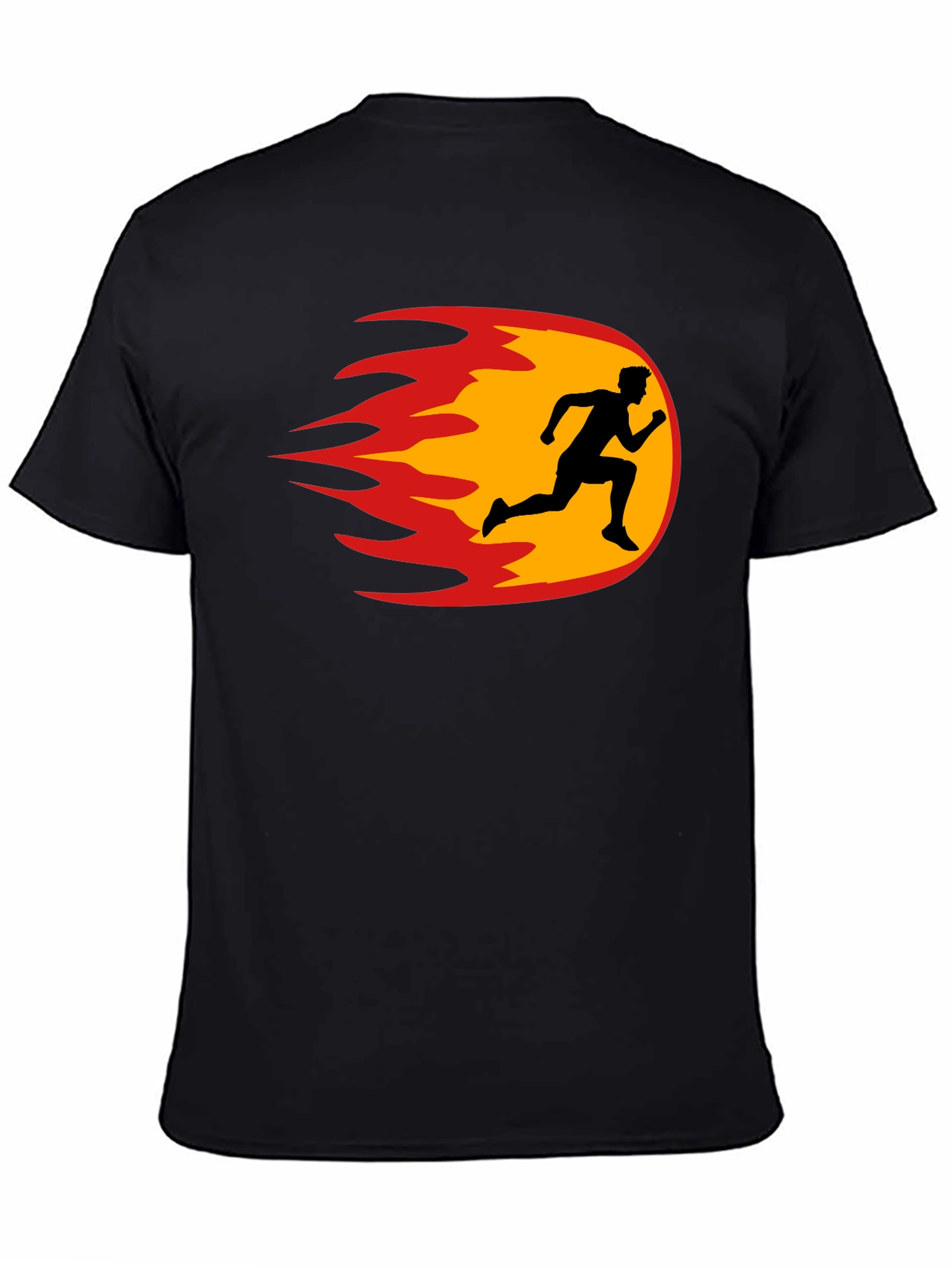 Fiery Runner Black T-Shirt - Speed & Style