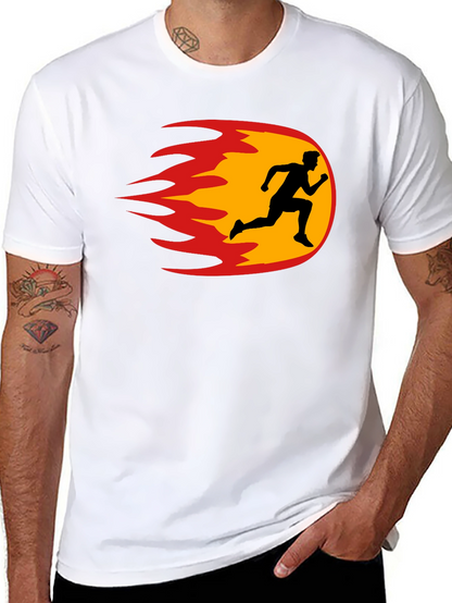 Fiery Runner Black T-Shirt - Speed & Style