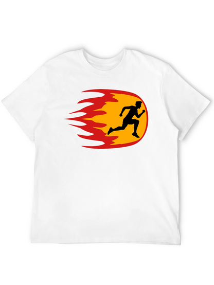 Fiery Runner Black T-Shirt - Speed & Style