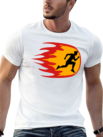 Fiery Runner Black T-Shirt - Speed & Style
