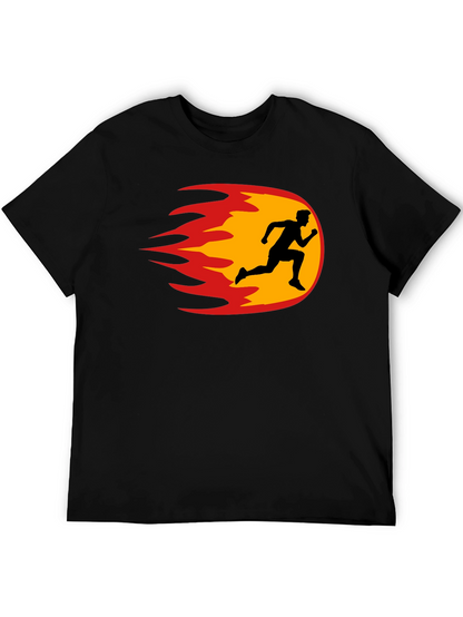 Fiery Runner Black T-Shirt - Speed & Style