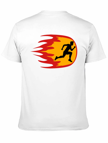 Fiery Runner Black T-Shirt - Speed & Style