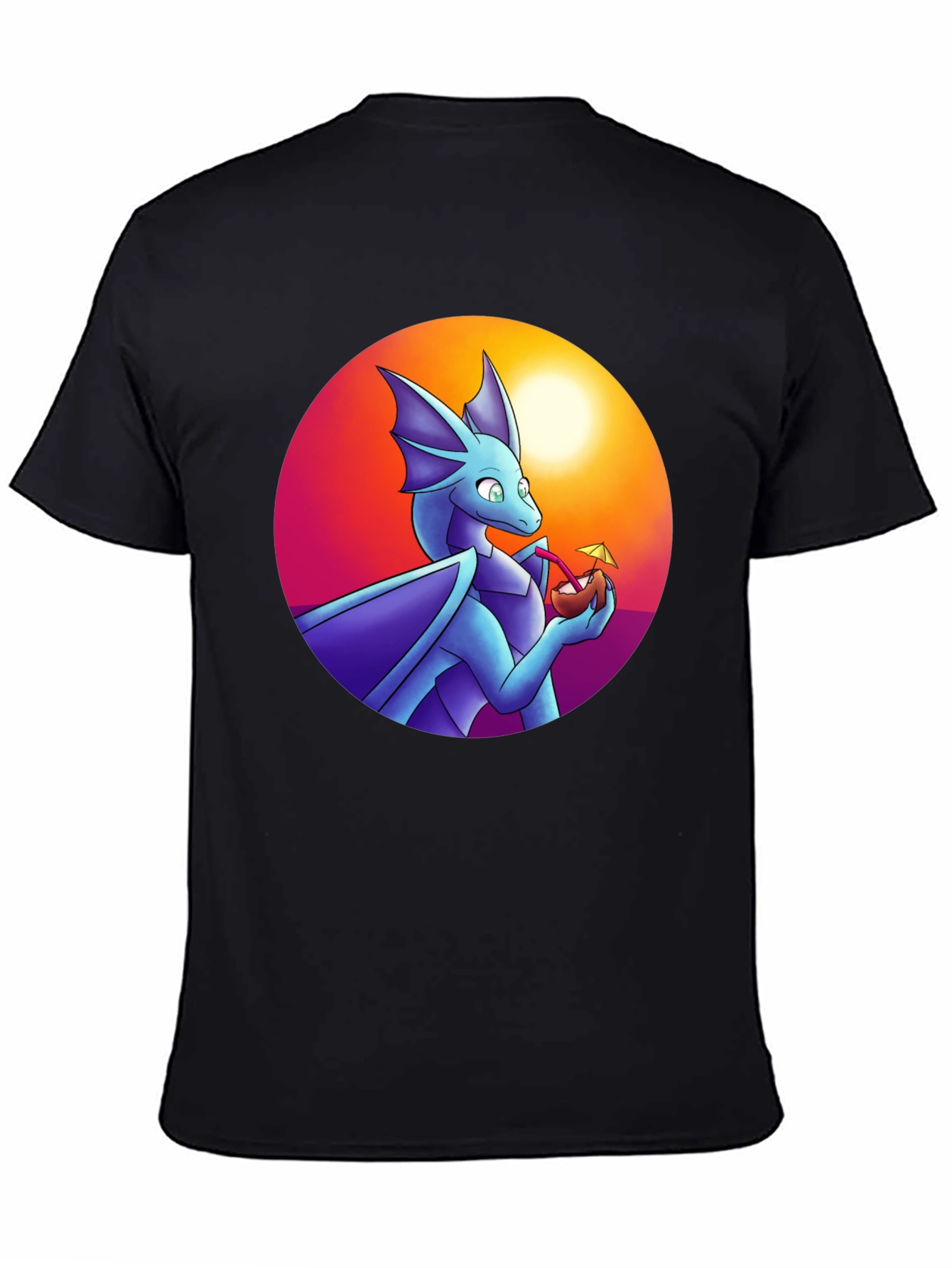 Dragon Sipping Cocktail Graphic Tee