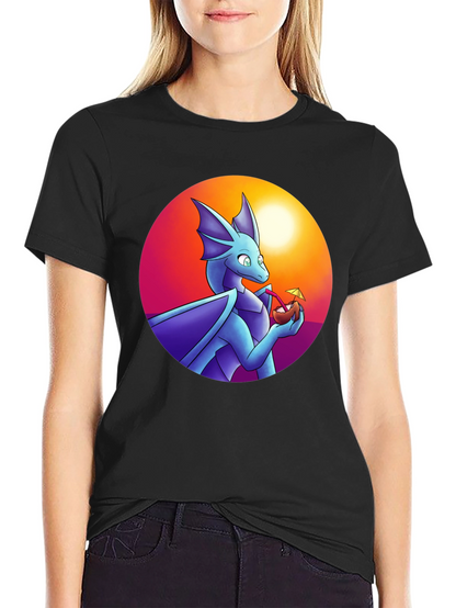 Dragon Sipping Cocktail Graphic Tee