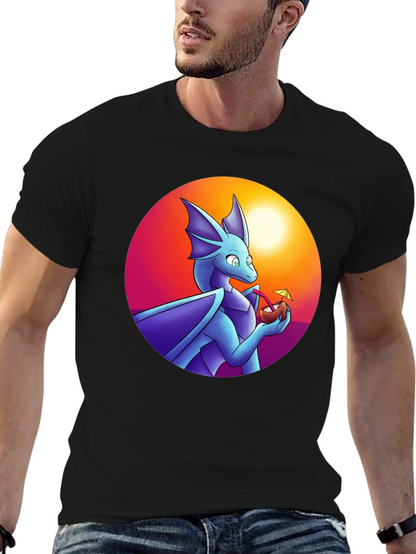 Dragon Sipping Cocktail Graphic Tee