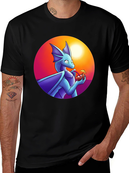 Dragon Sipping Cocktail Graphic Tee