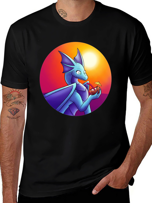 Dragon Sipping Cocktail Graphic Tee