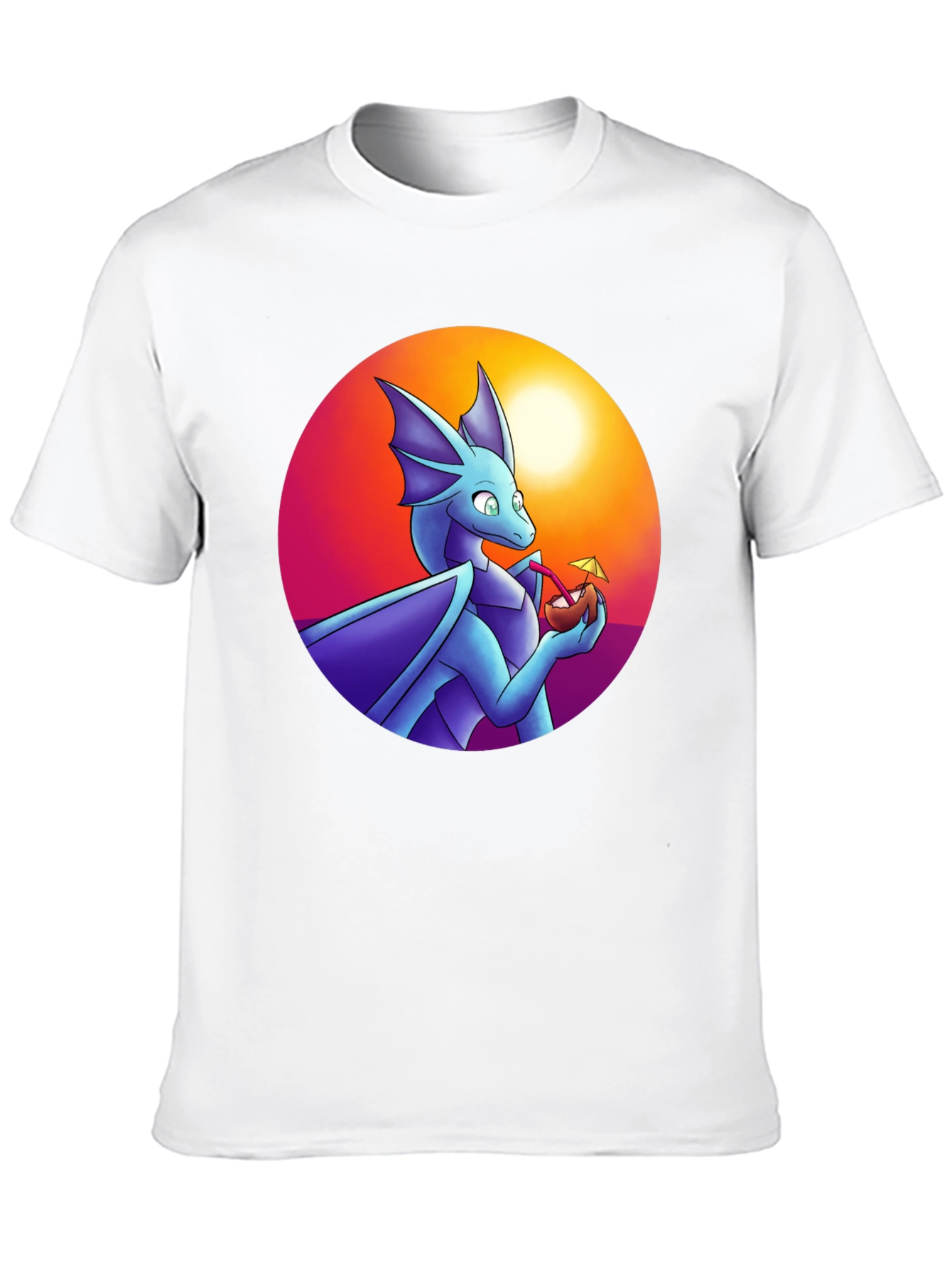Dragon Sipping Cocktail Graphic Tee