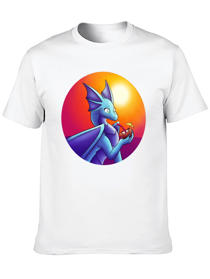 Dragon Sipping Cocktail Graphic Tee