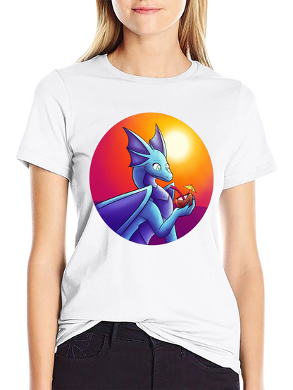 Dragon Sipping Cocktail Graphic Tee