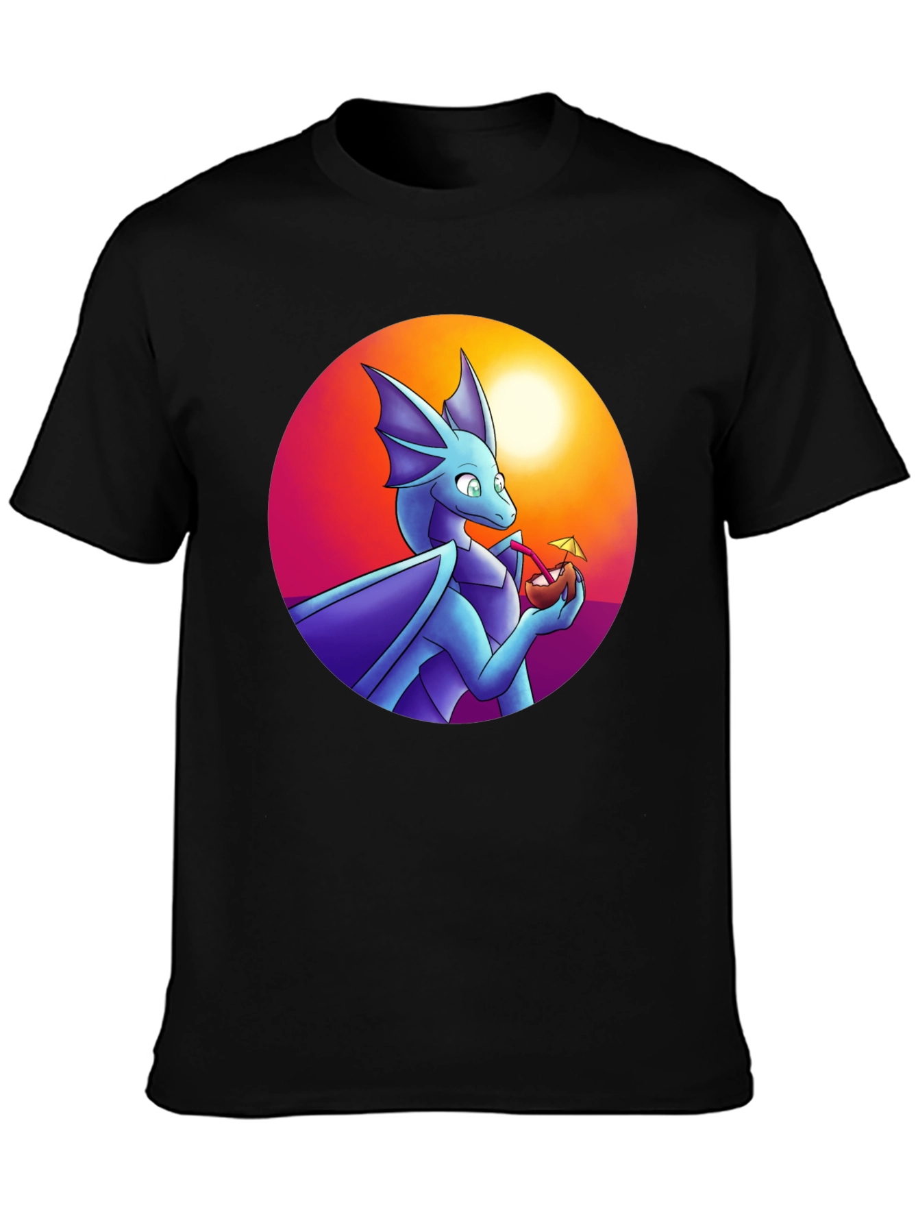 Dragon Sipping Cocktail Graphic Tee