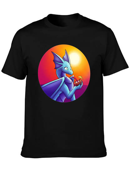 Dragon Sipping Cocktail Graphic Tee