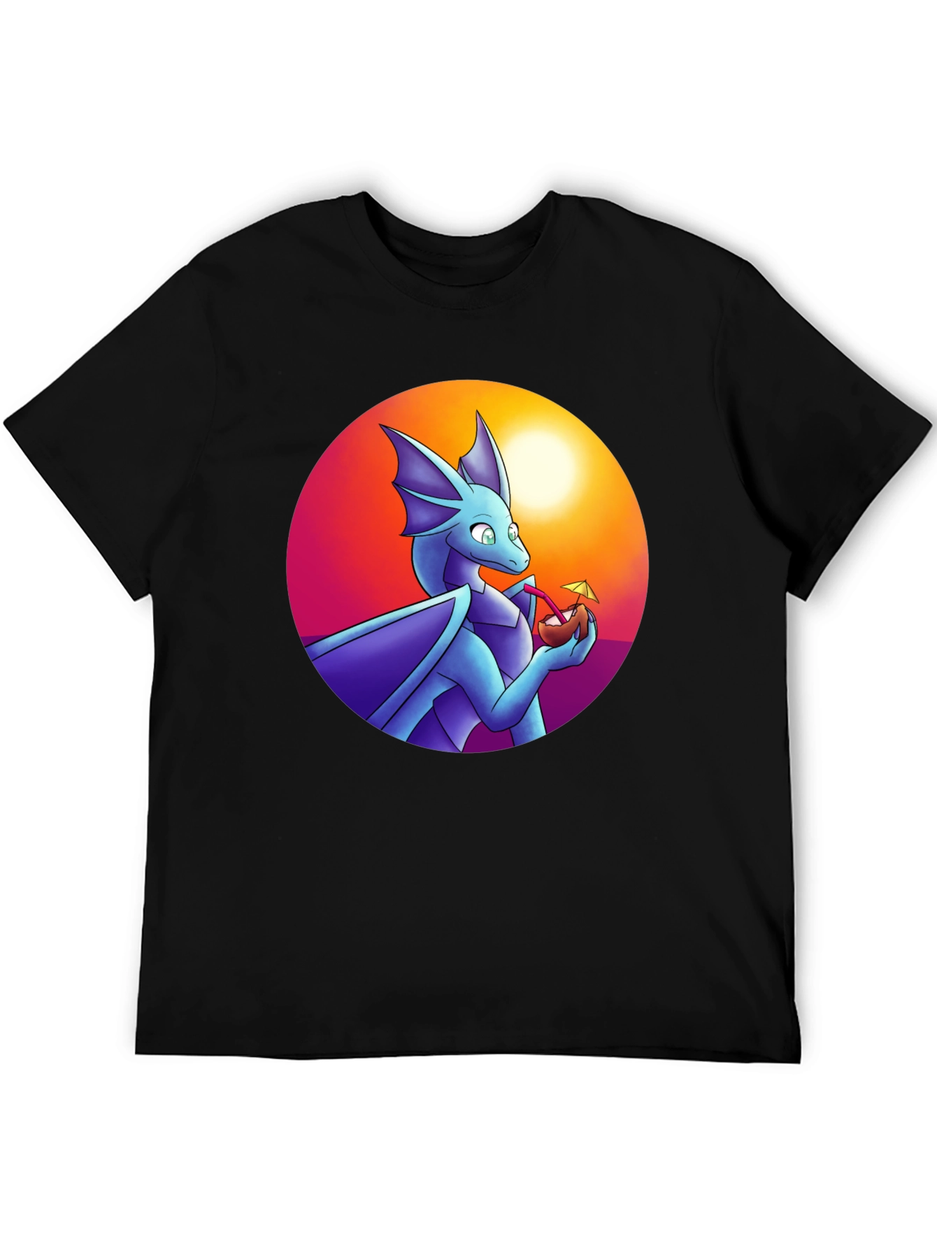 Dragon Sipping Cocktail Graphic Tee