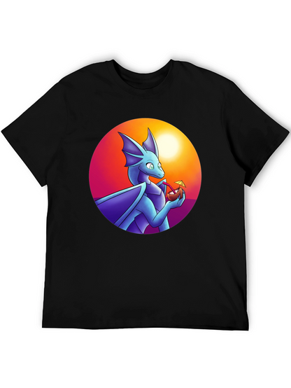 Dragon Sipping Cocktail Graphic Tee