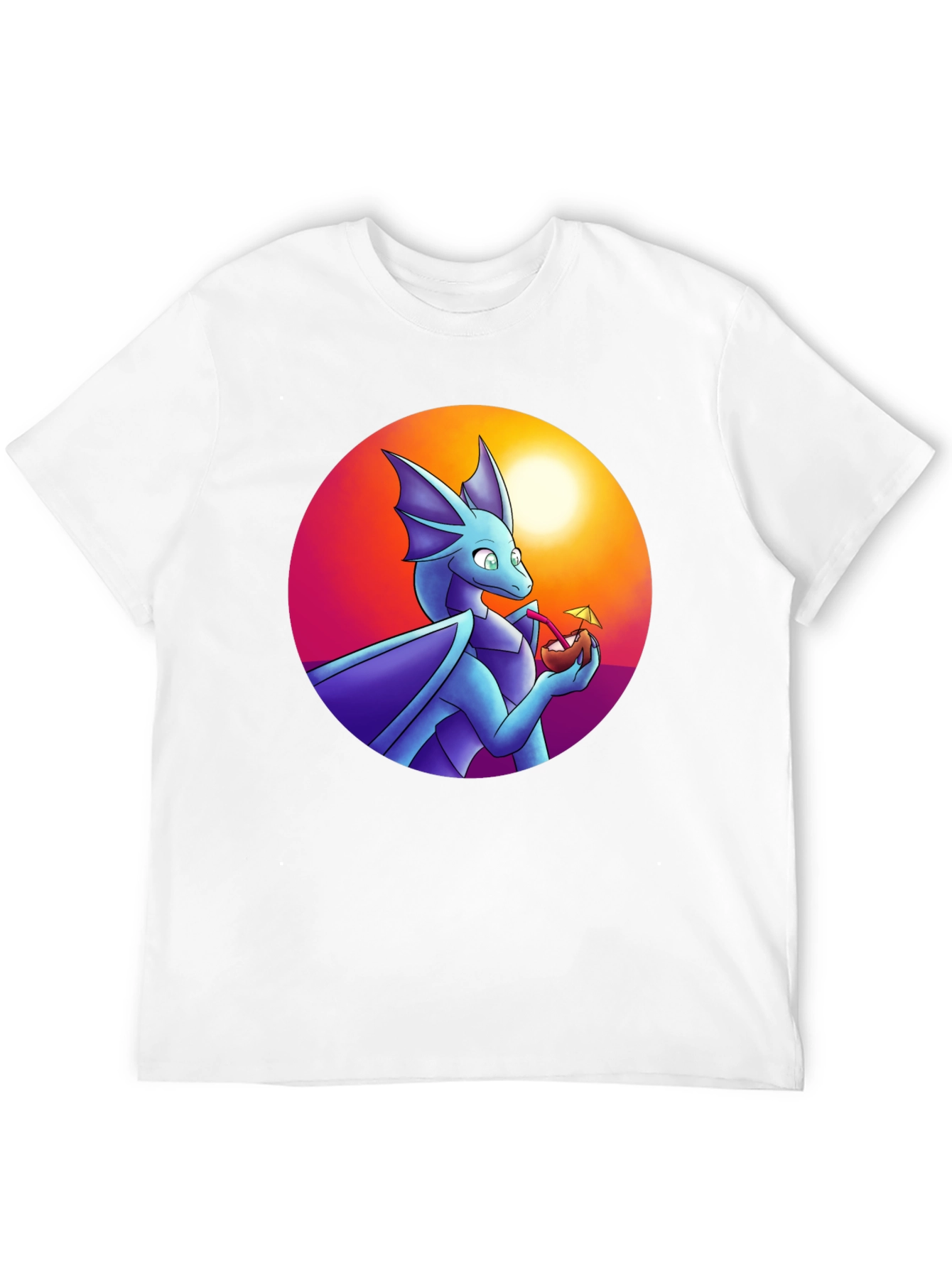 Dragon Sipping Cocktail Graphic Tee