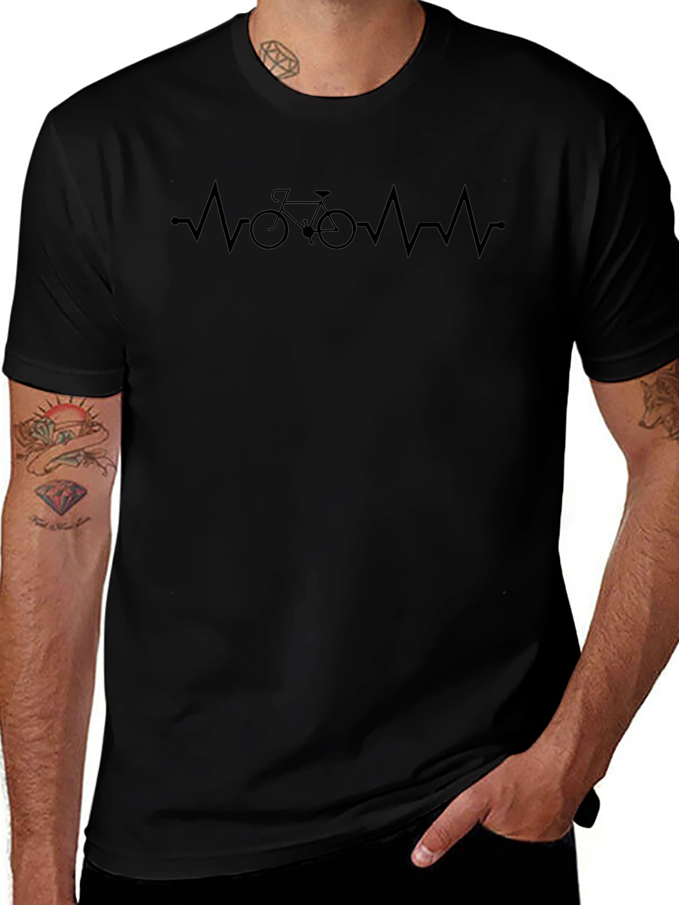 Bike Heartbeat Graphic T-Shirt - Cycling Lover