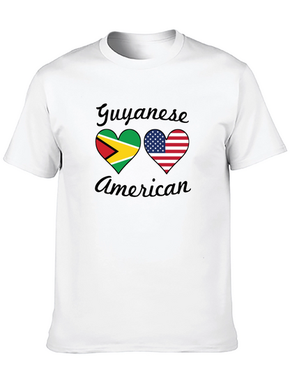 Guyanese American Flag Heart T-Shirt