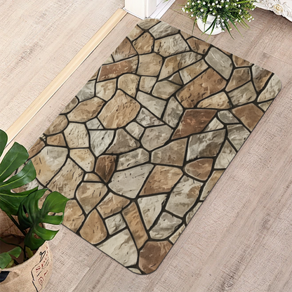 Natural Rough Stone Texture£üImitation Natural Rough Rock Stone Diatomite Mat, Retro Stone Pattern Absorbent Non?Slip Entry Bathroom Rug