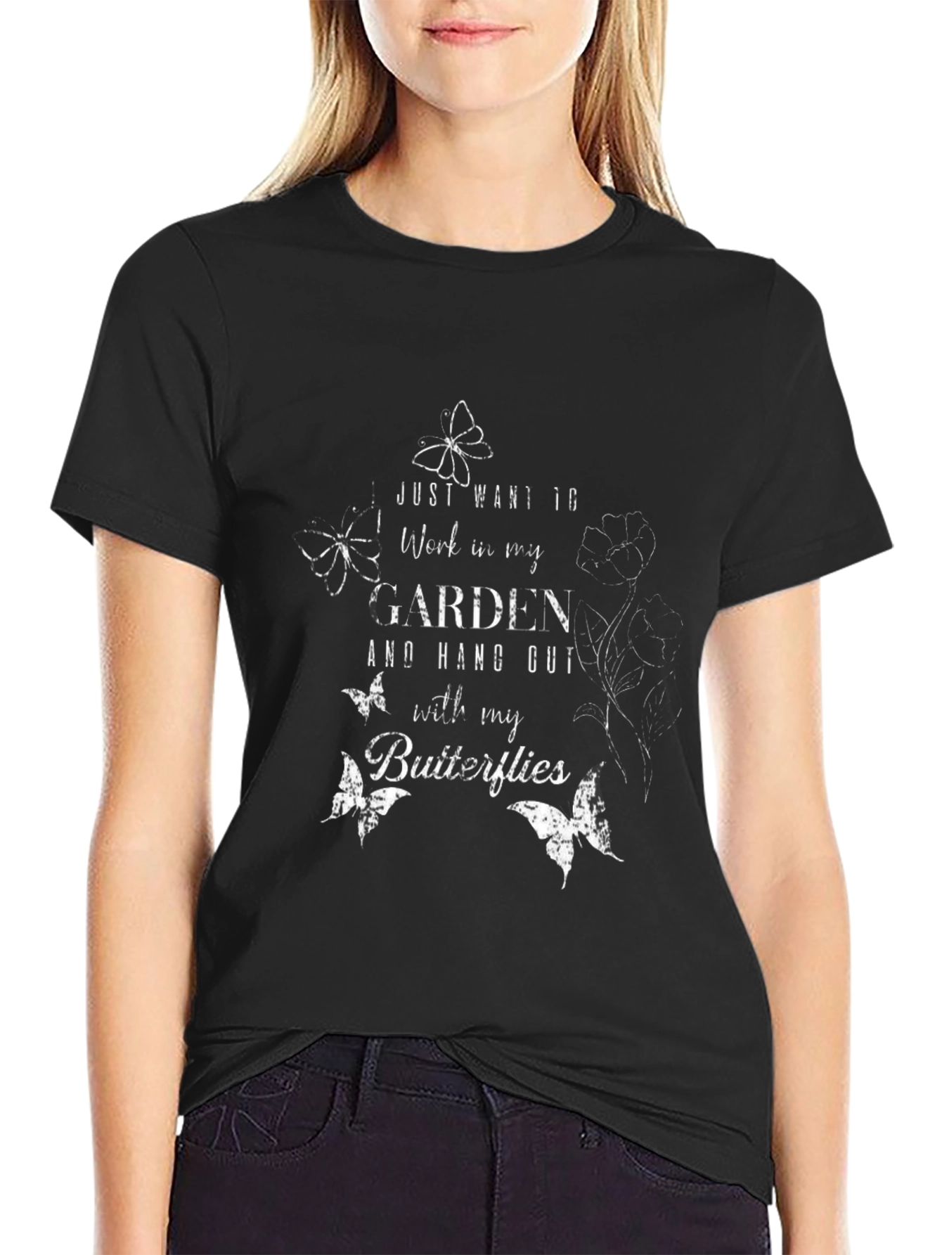 Gardeners T-Shirt - Butterflies & Garden