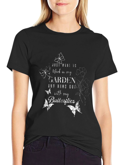 Gardeners T-Shirt - Butterflies & Garden