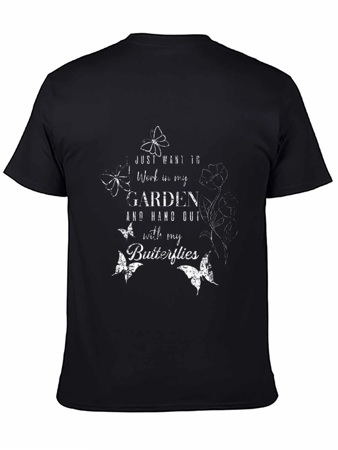 Gardeners T-Shirt - Butterflies & Garden