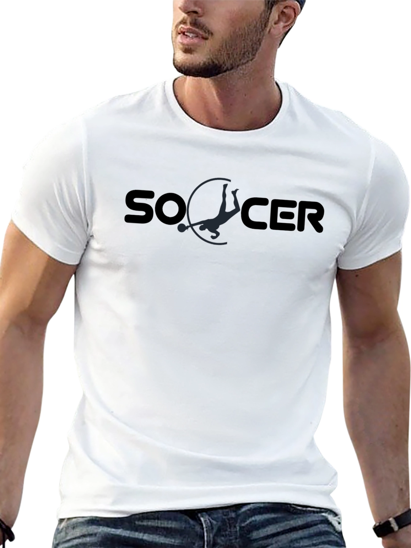 Soccer Graphic Tee - Stylish Black T-Shirt