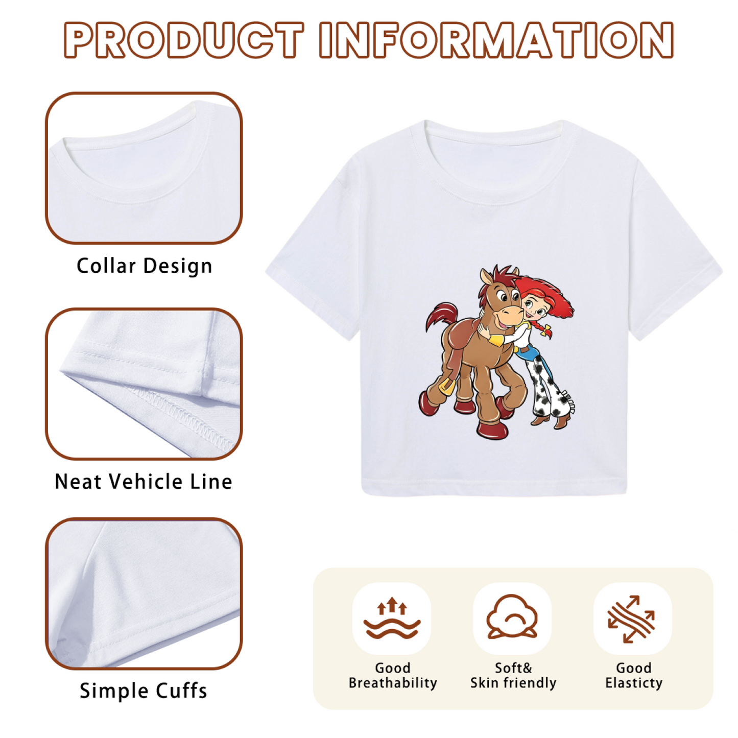 Toy Story Jessie & Bullseye Cartoon Crop Top