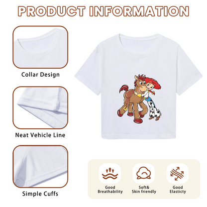 Toy Story Jessie & Bullseye Cartoon Crop Top