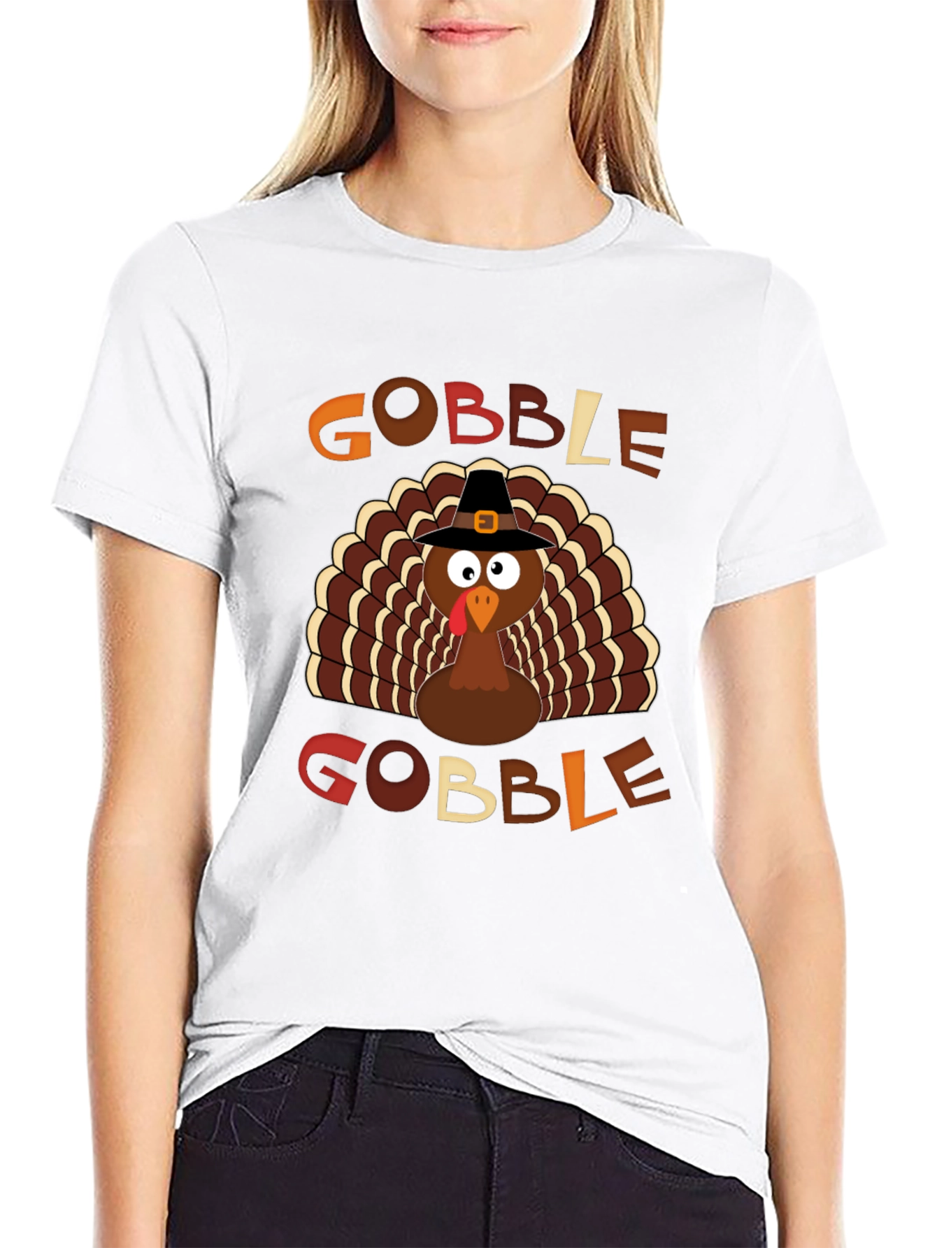 Gobble Thanksgiving Turkey Graphic T-Shirt